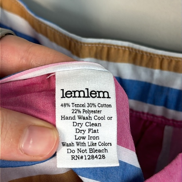 Lemlem Striped Jima Sweepy Banu Midi Summer Aqua Pink Blue Dress Size Medium - Picture 13 of 15